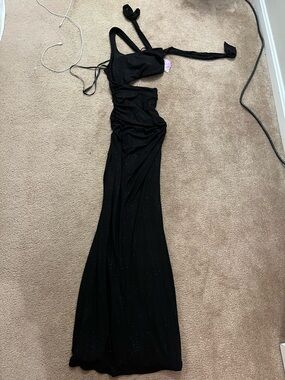 One Shoulder Glitter Dress